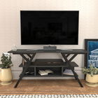 Comoda TV, Retricy, Minerva, 120x35x55cm, 100% PAL melaminat, Negru / Antracit