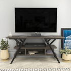 Comoda TV, Retricy, Minerva, 120x35x55cm, 100% PAL melaminat, Negru / Gri inchis