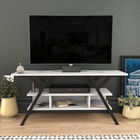 Comoda TV, Retricy, Minerva, 120x35x55cm, 100% PAL melaminat, Negru / Alb