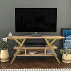 Comoda TV, Retricy, Minerva, 120x35x55cm, 100% PAL melaminat, Aur / Stejar