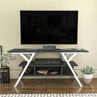 Comoda TV, Retricy, Minerva, 120x35x55cm, 100% PAL melaminat, Alb / Antracit
