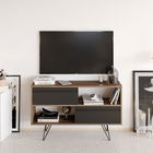 Comoda TV, Retricy, Kerby, 120x30x71cm, 100% PAL melaminat, Antracit / Nuc
