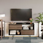 Comoda TV, Retricy, Kerby, 120x30x71cm, 100% PAL melaminat, Negru / Nuc