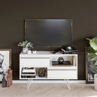 Comoda TV, Retricy, Kerby, 120x30x71cm, 100% PAL melaminat, Alb