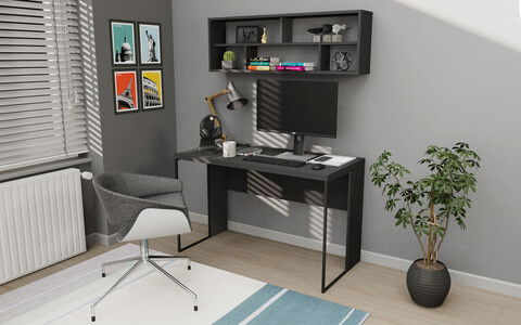 Birou, Retricy, Bronx, 120x59.6x114.2cm, 100% PAL melaminat, Antracit