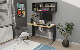 Birou, Retricy, Bronx, 120x59.6x114.2cm, 100% PAL melaminat, Stejar / Antracit
