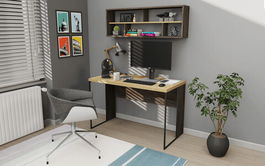 Birou, Retricy, Bronx, 120x59.6x114.2cm, 100% PAL melaminat, Stejar / Wenge