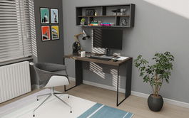 Birou, Retricy, Bronx, 120x59.6x114.2cm, 100% PAL melaminat, Wenge / Antracit
