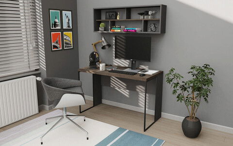 Birou, Retricy, Bronx, 120x59.6x114.2cm, 100% PAL melaminat, Wenge / Antracit