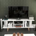 Comoda TV, Retricy, Akya, 160x35x38.6cm, 100% PAL melaminat, Alb