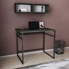 Birou, Retricy, Hussum, 90x60x75cm, 100% PAL melaminat, Negru / Gri inchis