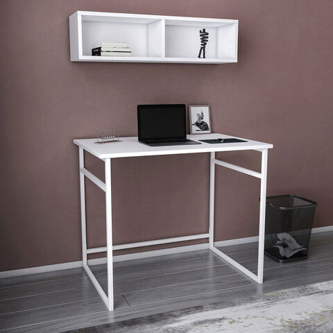 Birou, Retricy, Hussum, 90x60x75cm, 100% PAL melaminat, Alb