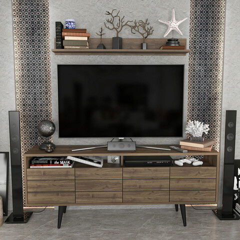 Comoda TV, Retricy, Ola, 160x35x64.5cm, 100% PAL melaminat, Nuc
