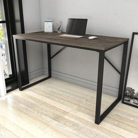 Birou, Retricy, Layton, 120x60x74cm, 100% PAL melaminat, Negru / Gri inchis