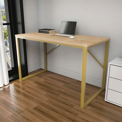 Birou, Retricy, Layton, 120x60x74cm, 100% PAL melaminat, Aur / Stejar