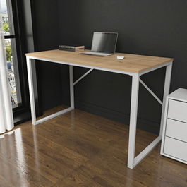 Birou, Retricy, Layton, 120x60x74cm, 100% PAL melaminat, Alb / Stejar