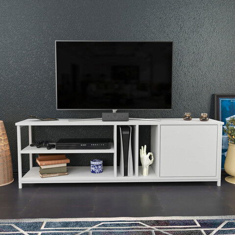 Comoda TV, Retricy, Oneida, 140x35.3x50.8cm, 100% PAL melaminat, Alb