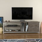 Comoda TV, Retricy, Oneida, 140x35.3x50.8cm, 100% PAL melaminat, Alb / Gri inchis