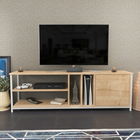 Comoda TV, Retricy, Oneida, 140x35.3x50.8cm, 100% PAL melaminat, Alb / Stejar