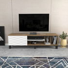Comoda TV, Retricy, Olyo, 140x35x40.3cm, 100% PAL melaminat, Nuc / Alb