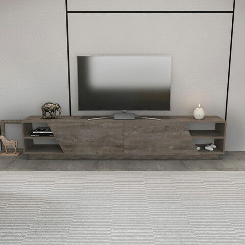Comoda TV, Retricy, Rhodes, 240x37.1x47.4cm, 100% PAL melaminat, Wenge