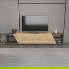 Comoda TV, Retricy, Rhodes, 240x37.1x47.4cm, 100% PAL melaminat, Wenge / Stejar
