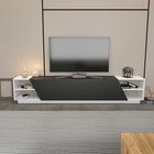 Comoda TV, Retricy, Rhodes, 240x37.1x47.4cm, 100% PAL melaminat, Alb / Antracit