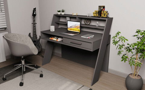 Birou, Retricy, Soho, 123.6x59.6x104.3cm, 100% PAL melaminat, Antracit