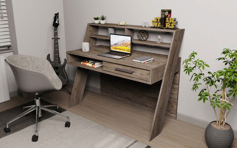 Birou, Retricy, Soho, 123.6x59.6x104.3cm, 100% PAL melaminat, Wenge
