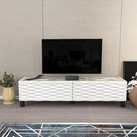 Comoda TV, Retricy, Lerze, 149.2x35x38cm, 100% PAL melaminat, Alb