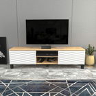 Comoda TV, Retricy, Lukas, 150x35x40.3cm, 100% PAL melaminat, Safir / Alb