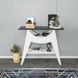 Bufet, Retricy, Ese, 100x35x90cm, 100% PAL melaminat, Alb / Negru