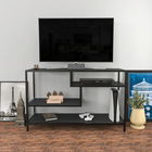 Comoda TV, Retricy, Robbins, 120x39x75cm, 100% PAL melaminat, Antracit / Negru