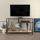 Comoda TV, Retricy, Robbins, 120x39x75cm, 100% PAL melaminat, Stejar / Negru
