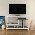 Comoda TV, Retricy, Robbins, 120x39x75cm, 100% PAL melaminat, Alb / Gri inchis