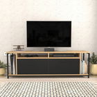 Comoda TV, Retricy, Omar, 160x35x50.8cm, 100% PAL melaminat, Stejar / Negru
