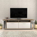 Comoda TV, Retricy, Omar, 160x35x50.8cm, 100% PAL melaminat, Alb / Nuc