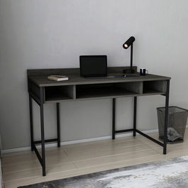 Birou, Retricy, Alma, 120x60x74.8cm, 100% PAL melaminat, Negru / Gri inchis