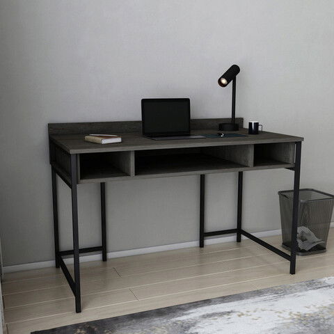 Birou, Retricy, Alma, 120x60x74.8cm, 100% PAL melaminat, Negru / Gri inchis
