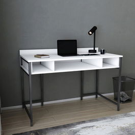 Birou, Retricy, Alma, 120x60x74.8cm, 100% PAL melaminat, Negru / Alb