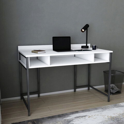 Birou, Retricy, Alma, 120x60x74.8cm, 100% PAL melaminat, Negru / Alb