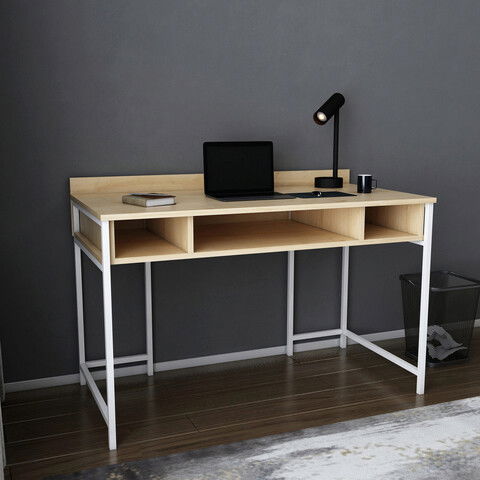 Birou, Retricy, Alma, 120x60x74.8cm, 100% PAL melaminat, Alb / Stejar
