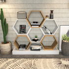 Corp biblioteca, Retricy, Cicek, 120x29.5x109cm, 100% PAL melaminat, Alb / Stejar