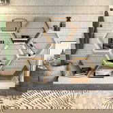 Corp biblioteca, Retricy, Cicek, 120x29.5x109cm, 100% PAL melaminat, Alb / Stejar