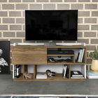 Comoda TV, Retricy, Raca, 120x37x59cm, 100% PAL melaminat, Alb / Stejar bătrân