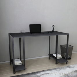 Birou, Retricy, Academy, 125.2x60x73.8cm, 100% PAL melaminat, Negru / Antracit