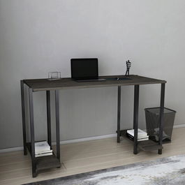 Birou, Retricy, Academy, 125.2x60x73.8cm, 100% PAL melaminat, Negru / Gri inchis