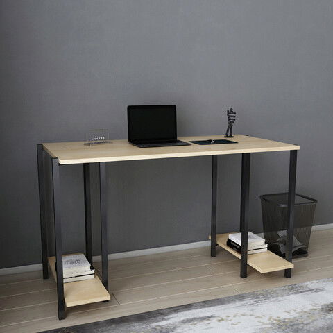 Birou, Retricy, Academy, 125.2x60x73.8cm, 100% PAL melaminat, Negru / Stejar