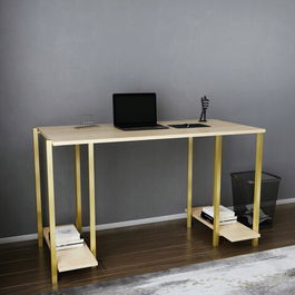 Birou, Retricy, Academy, 125.2x60x73.8cm, 100% PAL melaminat, Aur / Stejar
