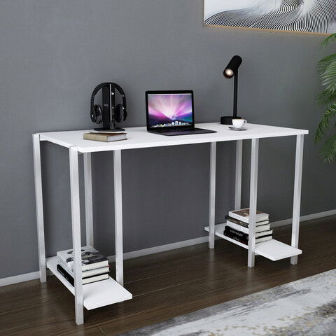 Birou, Retricy, Academy, 125.2x60x73.8cm, 100% PAL melaminat, Alb